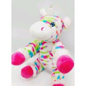 Sammie Kay Progressive Plush Unicorn Pink Rainbow White Multicolor Stuffed 10"